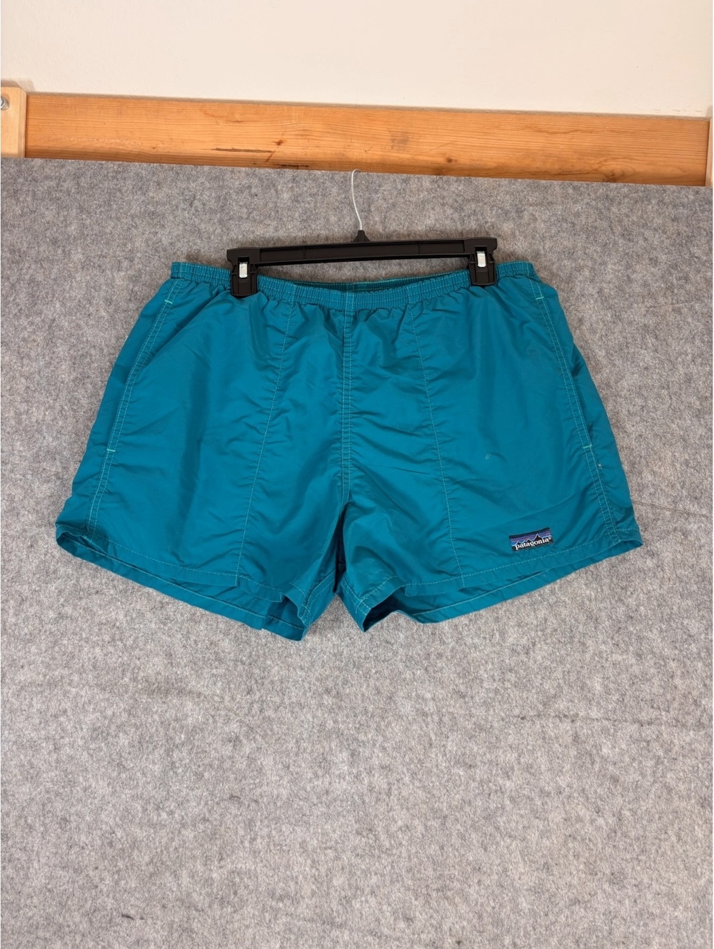 Vintage 80s Patagonia Baggies Shorts Mens L Teal Outdoor Hiking Made in USA